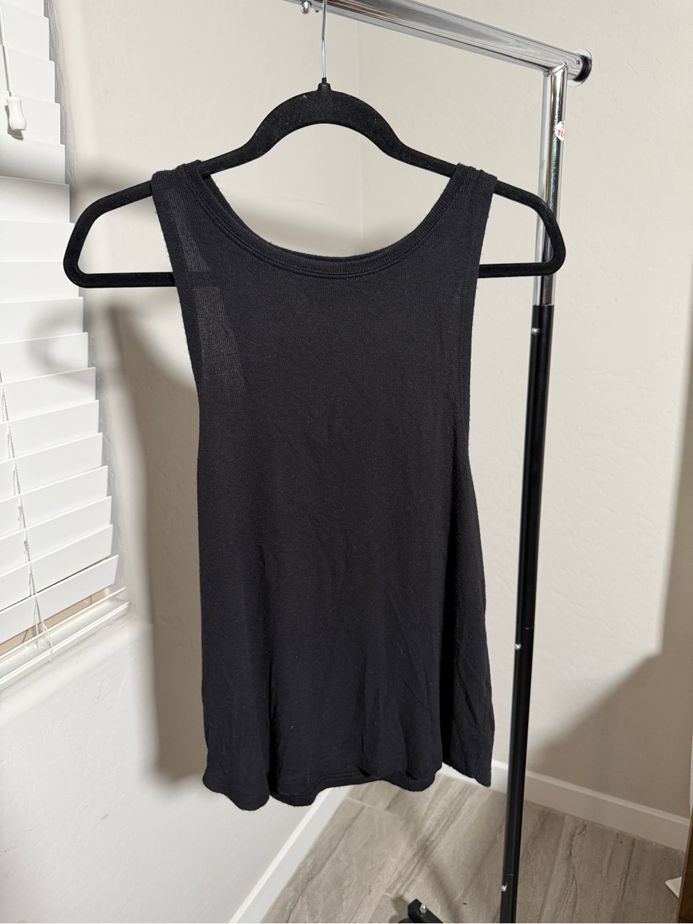 Athleta Black Ribbed Scoop Tank